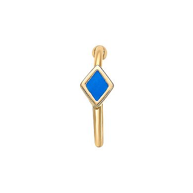 Lila Moon 14k Gold Blue Enamel Open-Hoop Nose Ring