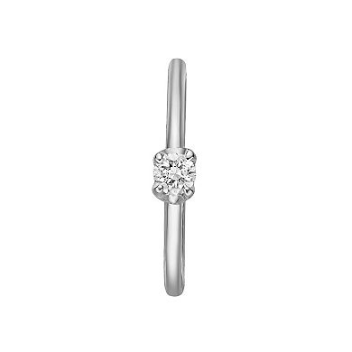 Lila Moon 14k White Gold Diamond Accent Hoop Nose Ring