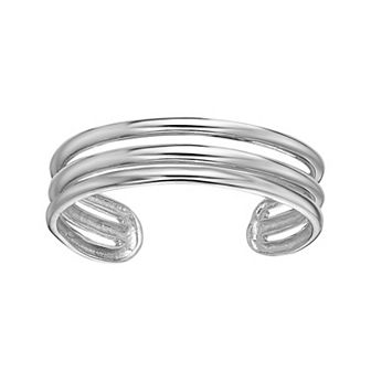 Lila Moon 10k White Gold Triple Band Adjustable Toe Ring