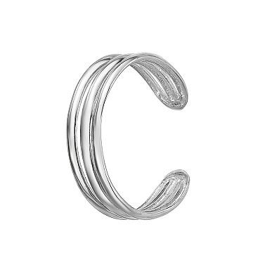 Lila Moon 10k White Gold Triple Band Adjustable Toe Ring