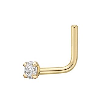 Lila Moon 14k Gold L-Shaped Diamond Accent Stud
