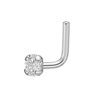 Lila Moon 14k Gold L-Shaped Diamond Accent Stud