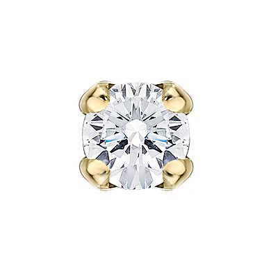 Lila Moon 14k Gold Diamond Accent 18 Gauge Straight Nose Ring Stud