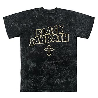Men's Black Sabbath Cross Mineral Wash Graphic Tee