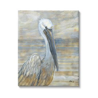 Stupell Home Decor Coastal Pelican Abstract Canvas
