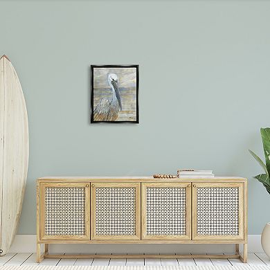 Stupell Home Decor Coastal Pelican Abstract Floating Frame
