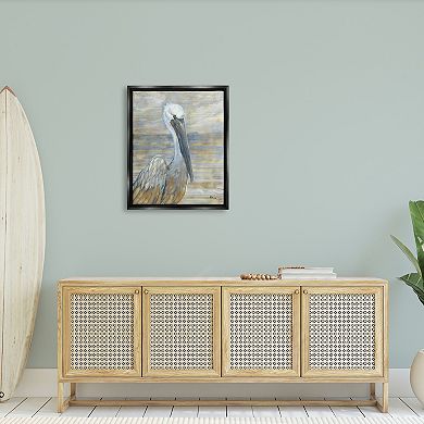 Stupell Home Decor Coastal Pelican Abstract Floating Frame