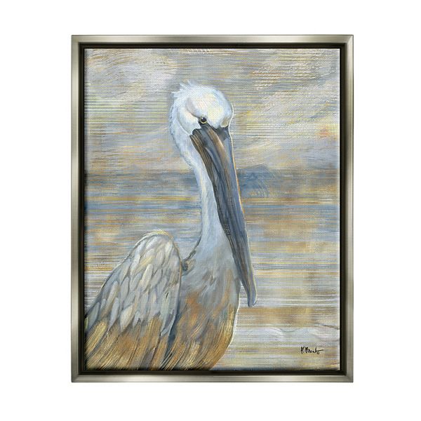 Stupell Home Decor Coastal Pelican Abstract Floating Frame