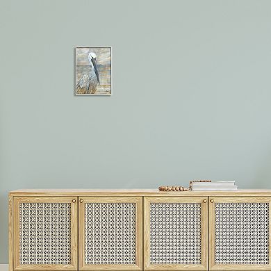 Stupell Home Decor Coastal Pelican Abstract Framed Wall Art