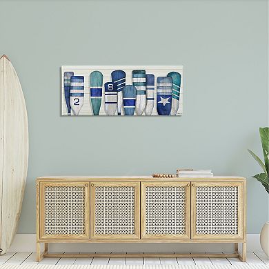 Stupell Home Decor Port Oars Nautical Blue Patterns Canvas