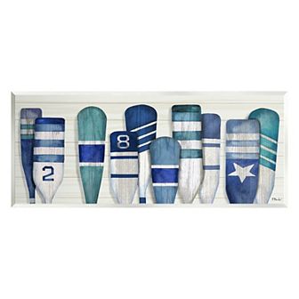 Stupell Home Decor Port Oars Nautical Blue Wall Plaque