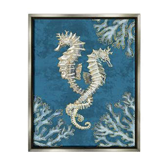 Stupell Home Decor Intertwined Seahorses Floating Frame