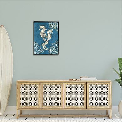 Stupell Home Decor Intertwined Seahorses Playa Framed Wall Art
