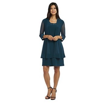 Women's R&M Richards Mesh Panel Jacket & Dress Set