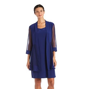 Women's R&M Richards Mesh Panel Jacket & Dress Set