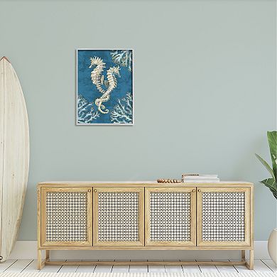 Stupell Home Decor Intertwined Seahorses Playa Framed Wall Art