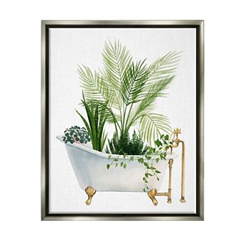 Stupell Home Decor Plants Vintage Tub Floating Frame