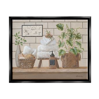 Stupell Home Decor Bathroom Spa Still Life Floating Frame