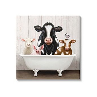 Stupell Home Decor Farmhouse Claw Bathtub Canvas