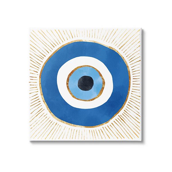 Stupell Home Decor Evil Eye Symbol Striped Rays Canvas Wall Art