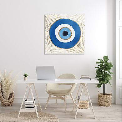 Stupell Home Decor Evil Eye Symbol Striped Rays Canvas Wall Art