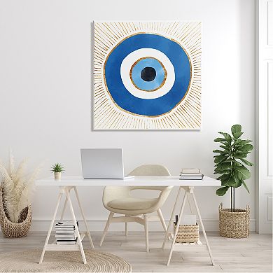 Stupell Home Decor Evil Eye Symbol Striped Rays Canvas Wall Art