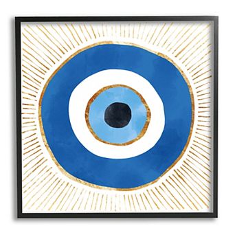 Stupell Home Decor Evil Eye Symbol Striped Rays Framed Wall Art