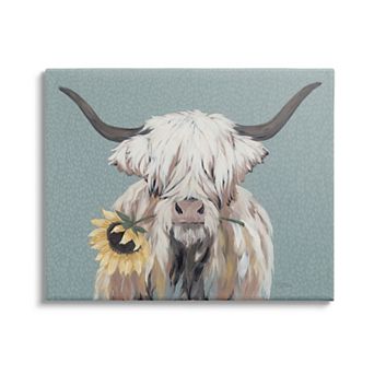 Stupell Home Decor Cattle Biting Sunflower Canvas Wall Art