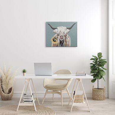 Stupell Home Decor Cattle Biting Sunflower Canvas Wall Art