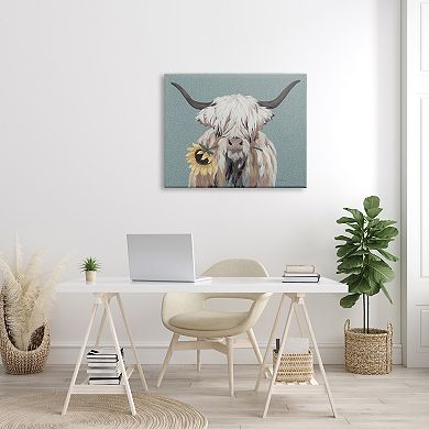 Stupell Home Decor Cattle Biting Sunflower Canvas Wall Art