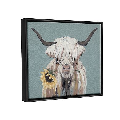 Stupell Home Decor Cattle Sunflower Framed Wall Art