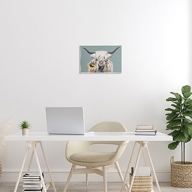 Stupell Home Decor Cattle Biting Sunflower Plaque Wall Art