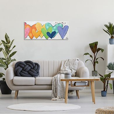 Stupell Home Decor Patterned Hearts So Loved Canvas Wall Art