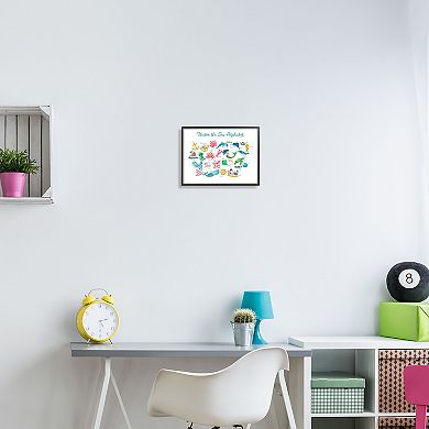 Stupell Home Decor Alphabet Under the Sea Framed Wall Art