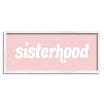 Stupell Home Decor Sisterhood Heart Typography Framed Wall Art
