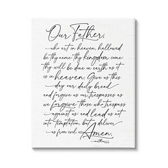 Stupell Home Decor Our Father Religious Canvas Wall Art