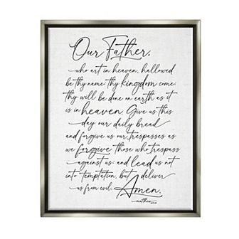 Stupell Home Decor Our Father Religious Floating Framed Wall Art