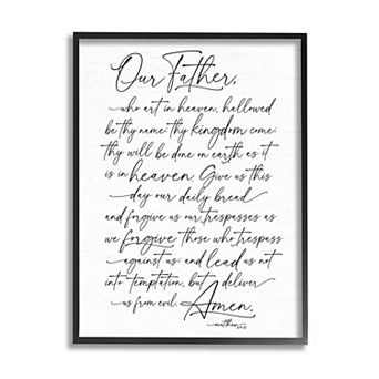 Stupell Home Decor Our Father Religious Framed Wall Art