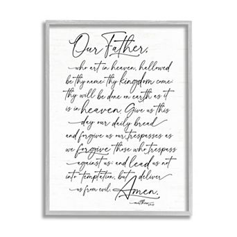 Stupell Home Decor Religious Our Father Framed Wall Art