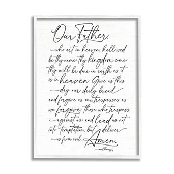 Stupell Home Decor Our Father Prayer Religious Framed Wall Art