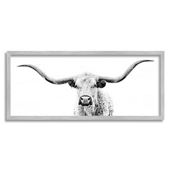 Stupell Home Decor Longhorn Cattle Gazing Framed Wall Art