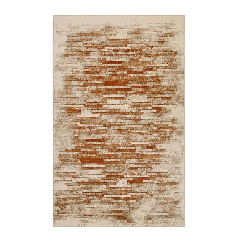 Superior Washed Brick Indoor Area Rug, Orange, 8X10 Ft