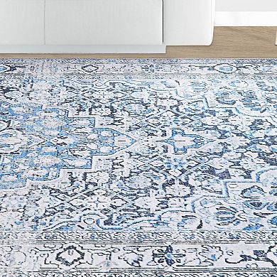 Superior Geometric Floral Medallion Indoor Area Rug