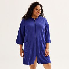 NWT Plus Size 1X 18-20 Pajamas Womens Winter Fleece Zip Top Robe