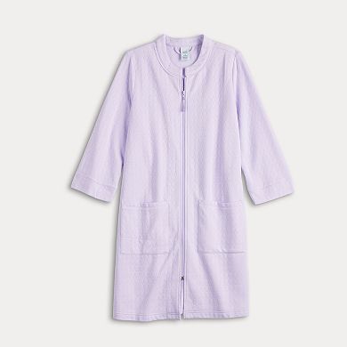 Petite Croft & Barrow® Quilted Zip Front Robe