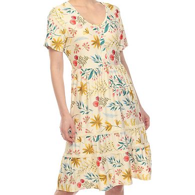 Women's White Mark Floral Tiered Dress