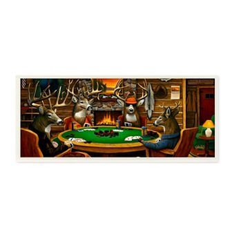 Stupell Home Decor Deer Playing Poker Table Wall Art