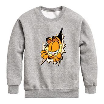 Boys 8-20 Garfield Peeking Out Fleece Graphic Pullover