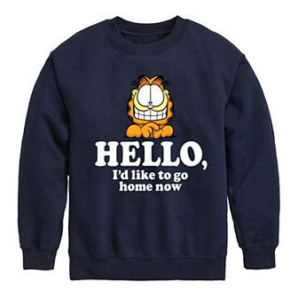 Boys 8-20 Garfield Go Home Now Fleece Graphic Pullover