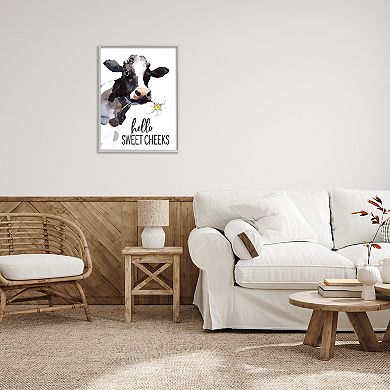 Stupell Home Decor Hello Sweet Cheeks Country Cow Wall Art